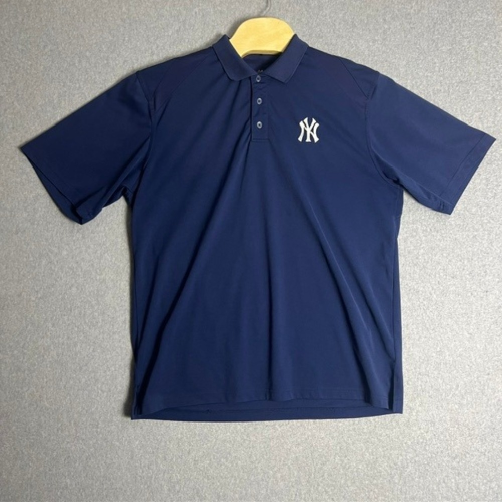 Majestic Men's Nvy‎ Blue MLB New York Yankees Polo Shirt Size XL